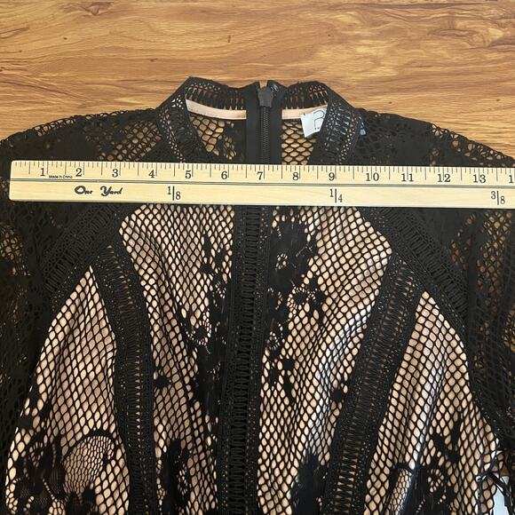 Ryse The Label Samson Black & Nude Lace Overlay Long Sleeve Dress Size XS - Picture 9 of 13
